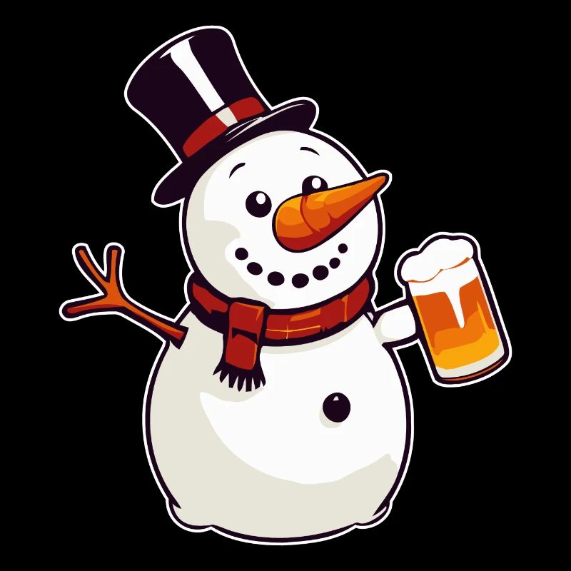 Snowman with beer