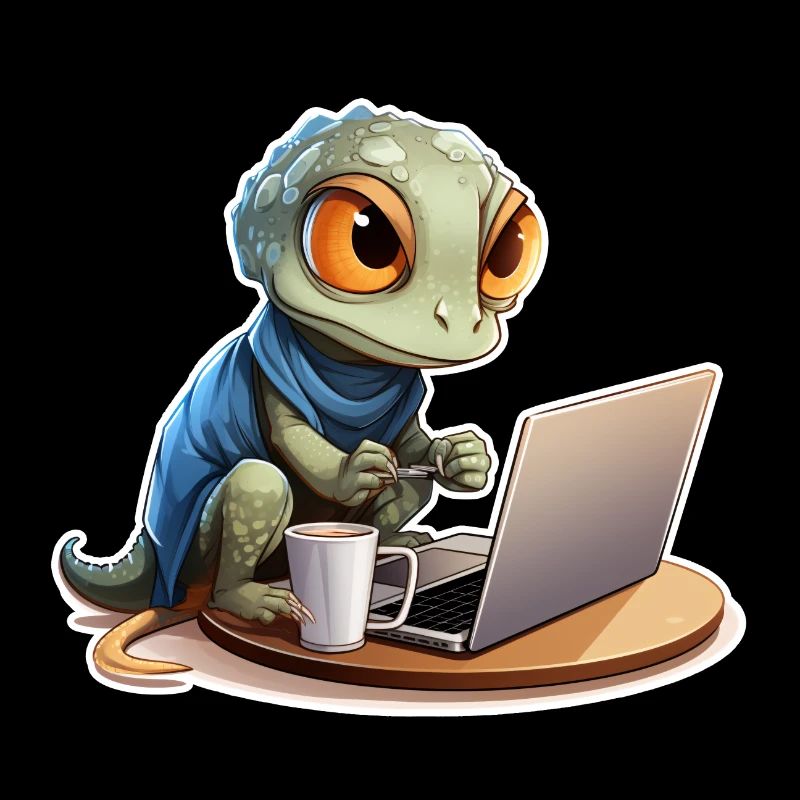 Cute Gecko Internet Coffee Nerd Funny Shirt