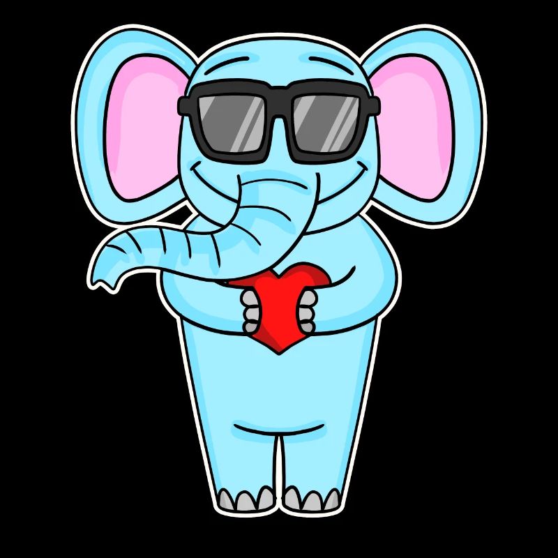 Elefant mit Herz und Brille