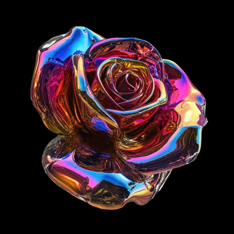 Rose arc-en-ciel irisée