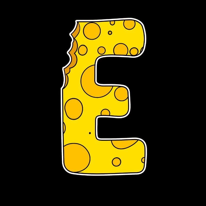Lettre E - Lettre initiale E - Motif Fromage