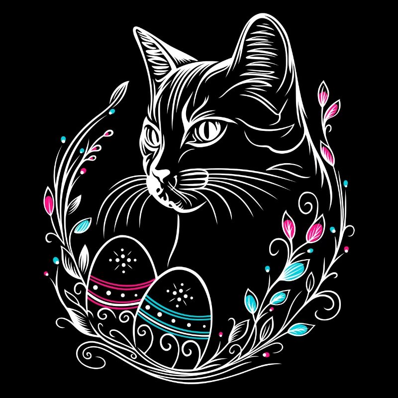 Chat Oeufs de Pâques Chat de Pâques