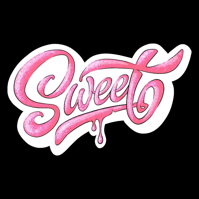 Sweet Pink Glitter Hand Lettered Design