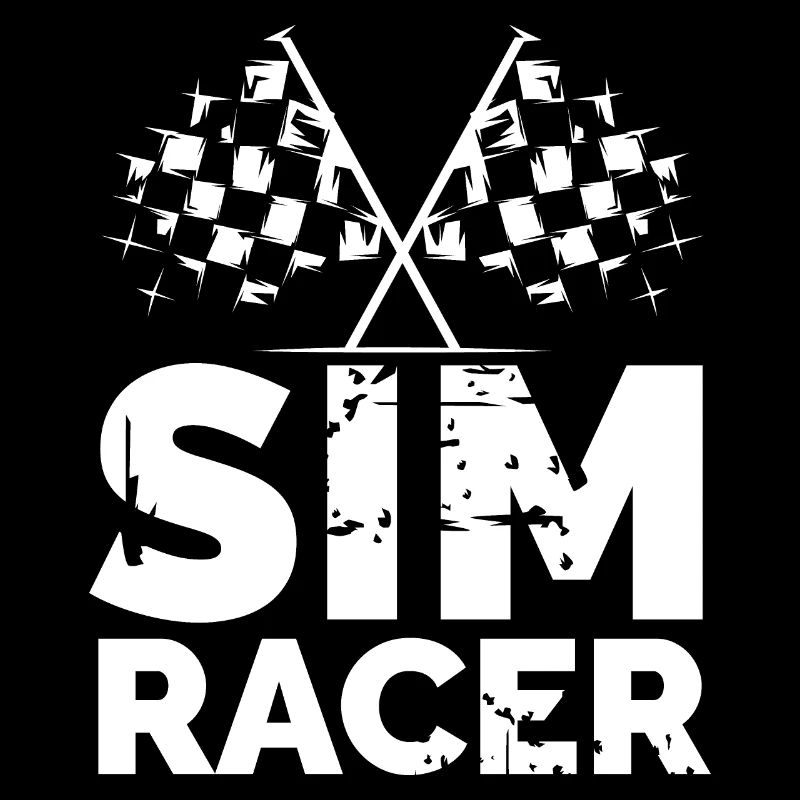 Sim Racer Gaming Drapeau à damier Gamer Racer Logo