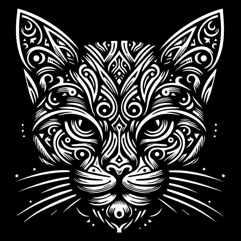 Silhouette ornementale de chat