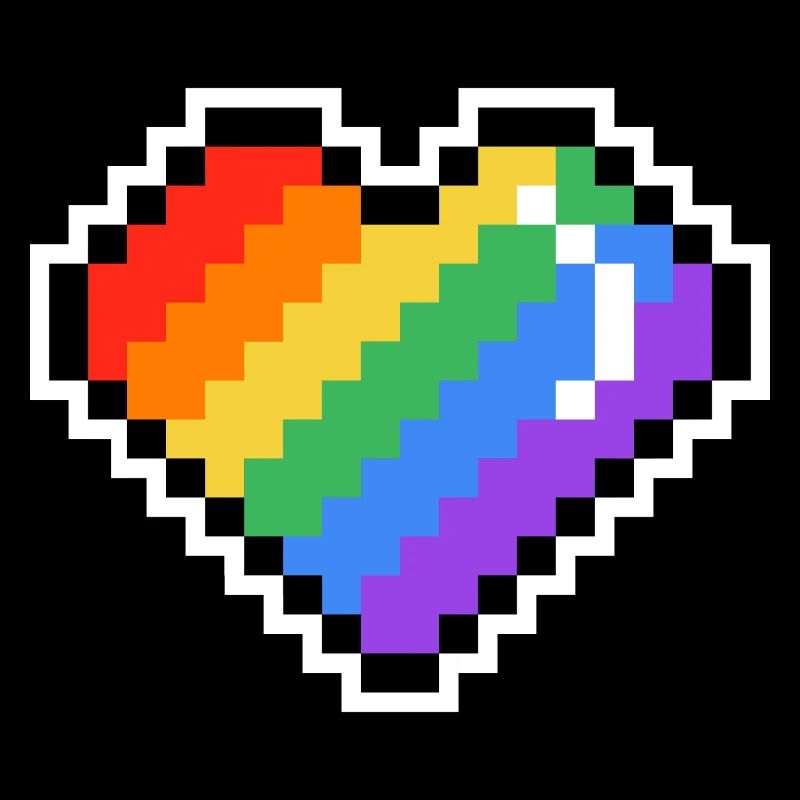 Pixel Rainbow Heart