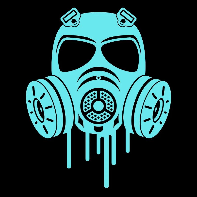 Blaue Gasmaske