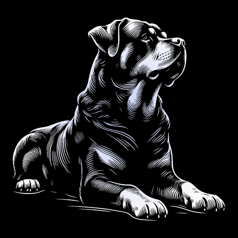 Rottweiler couché