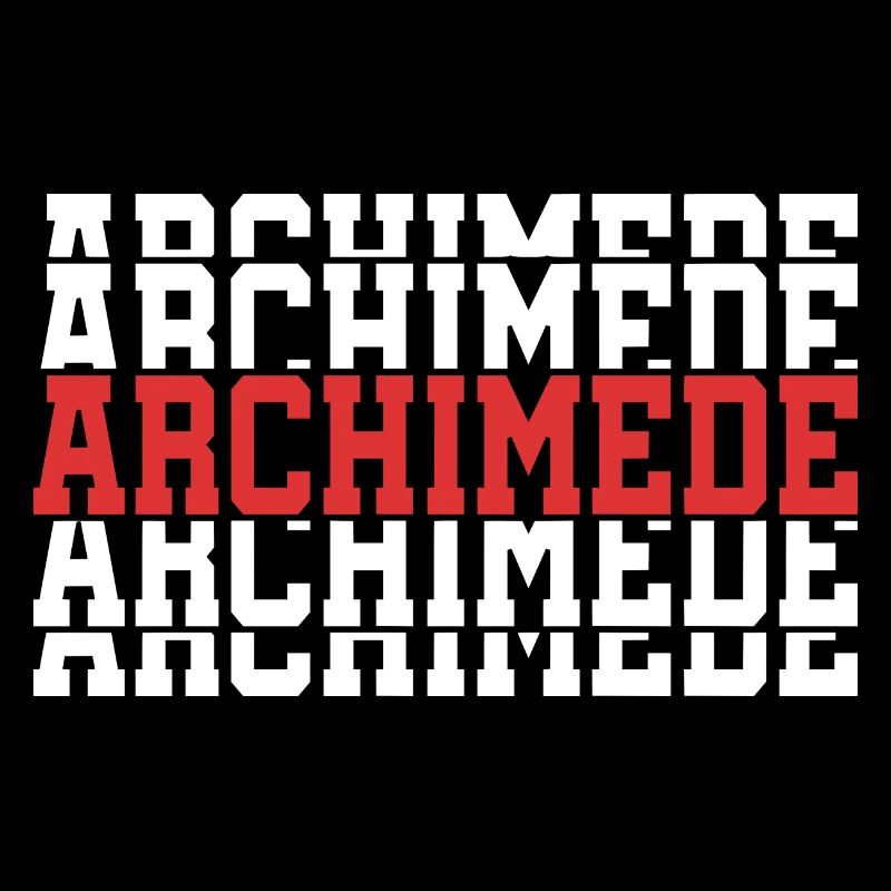 Archimede T-Shirt Geschenk gestapelter Text