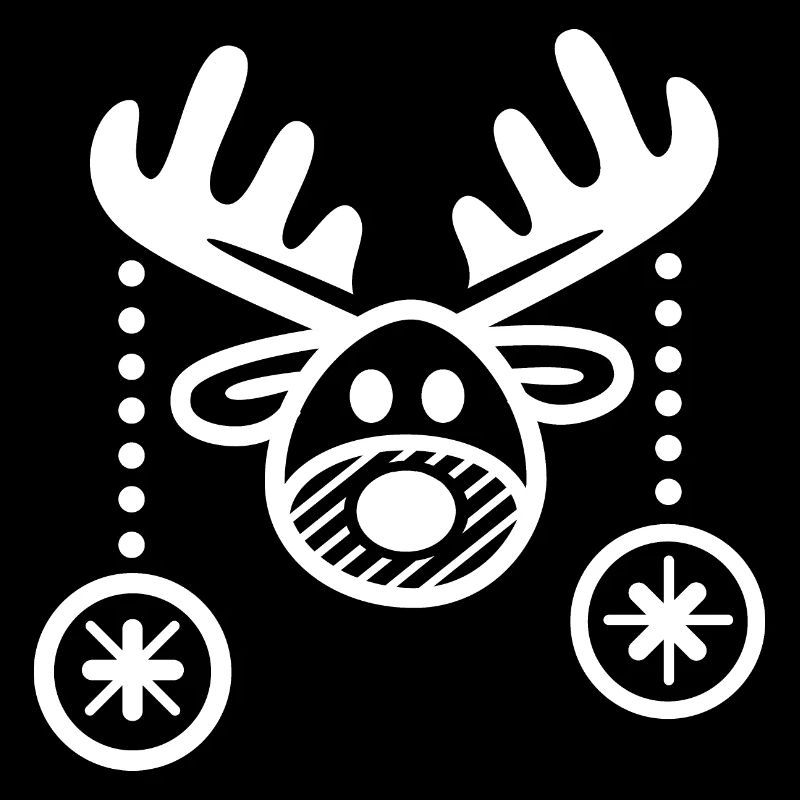 Reindeer comic cartoon simple Christmas baubles