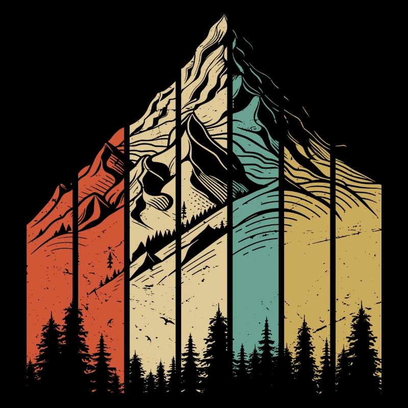 Mountain Landscape Abstract Design