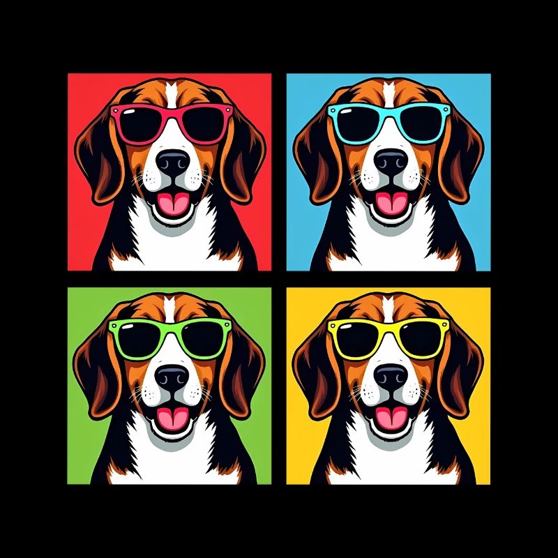 Pop Art Beagle, Glückseligkeit, Benny, Bagel, Mohn, Waggly