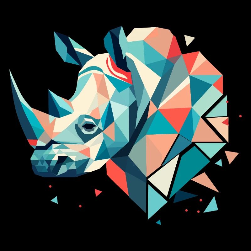 Rhinocéros abstrait – Force géométrique