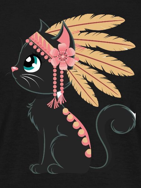 Boho Feather Cat