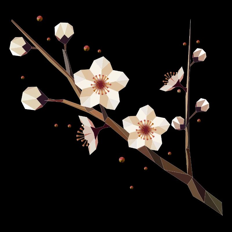 Branche de fleur de prunier – élégance délicate au printemps