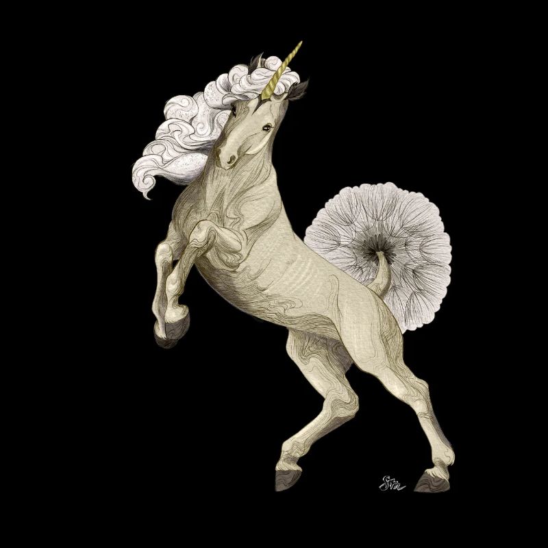 Licorne avec queue et crinière en pissenlit
