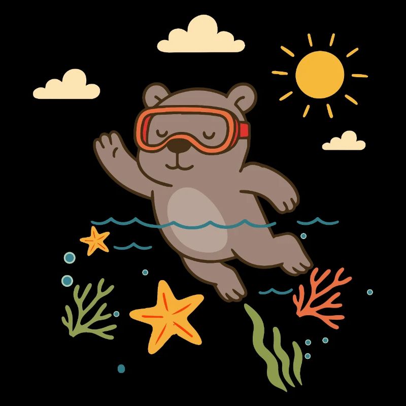 Plongée en apnée avec les ours dans la mer