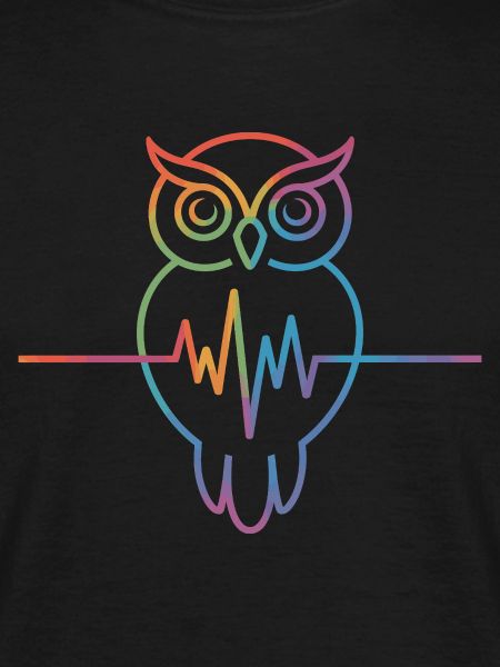 Regenbogen Eule Herzschlag Design