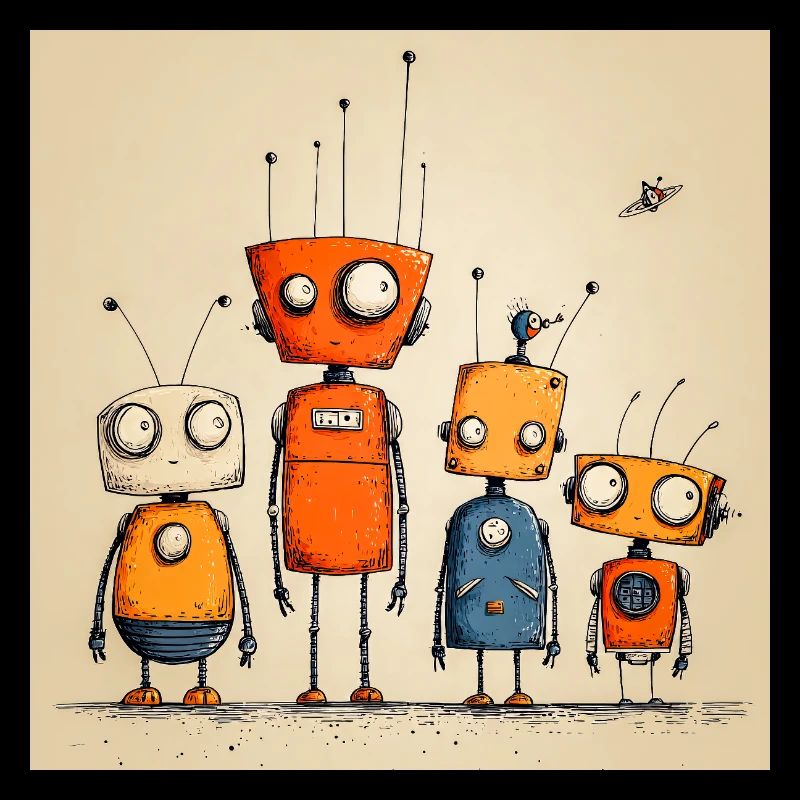Colorful Illustrated Friendly Robots