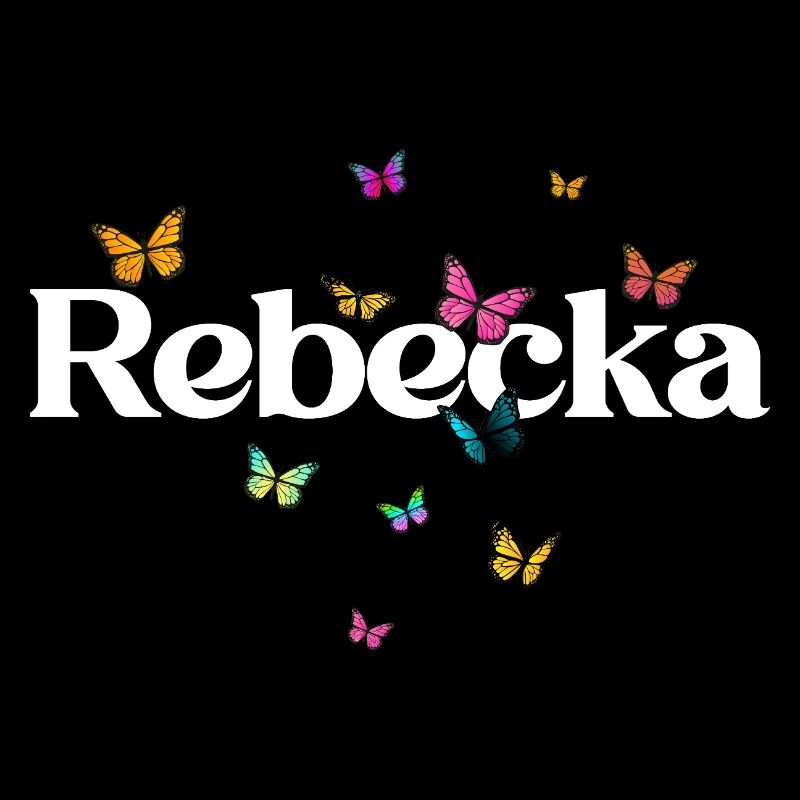 Schöner Mädchenname mit Schmetterlingen REBECKA