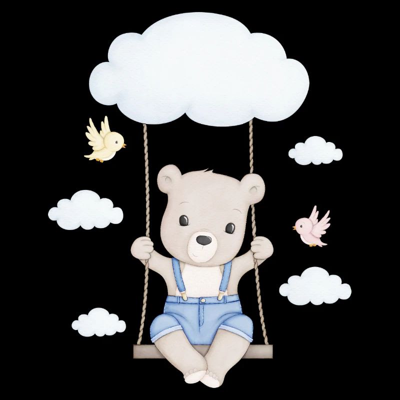 little cute bear on swing