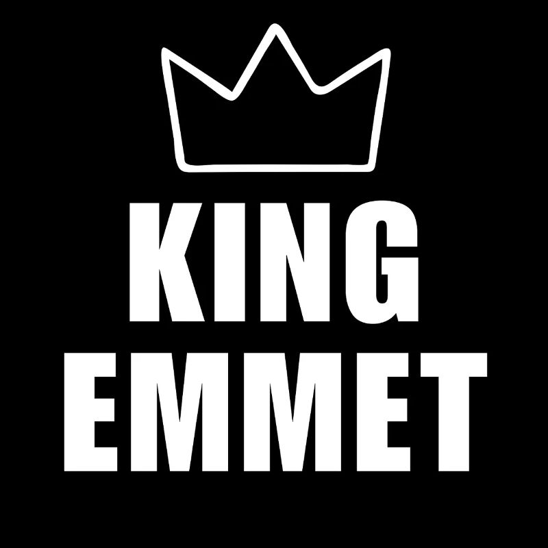 Nom d'Emmet avec la lettre E - T-shirt King Crown