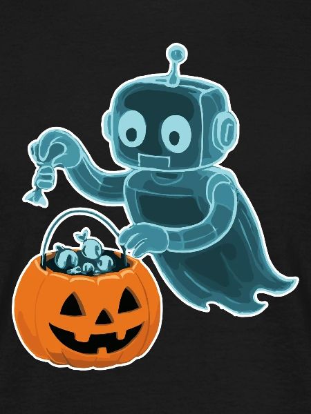 Spooky Minibot with Pumpkin Basket