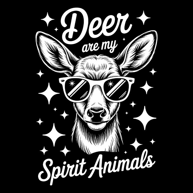 Deer with sunglasses and saying