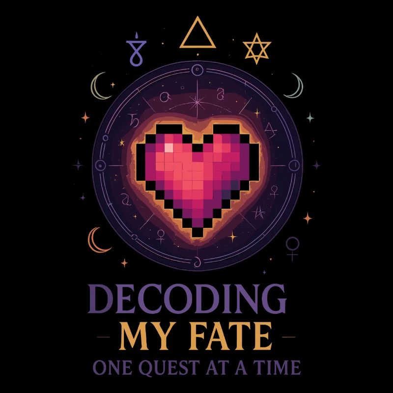 Decoding Fate: Heart Pixel Art