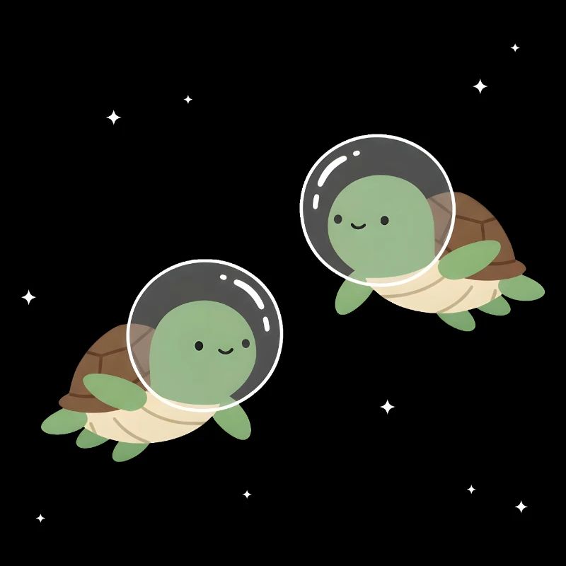 Tortues de l’espace mignonnes