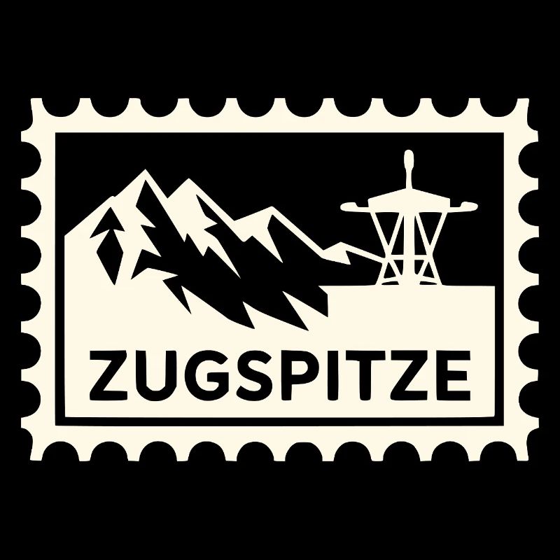 Mountain peak with cable car design