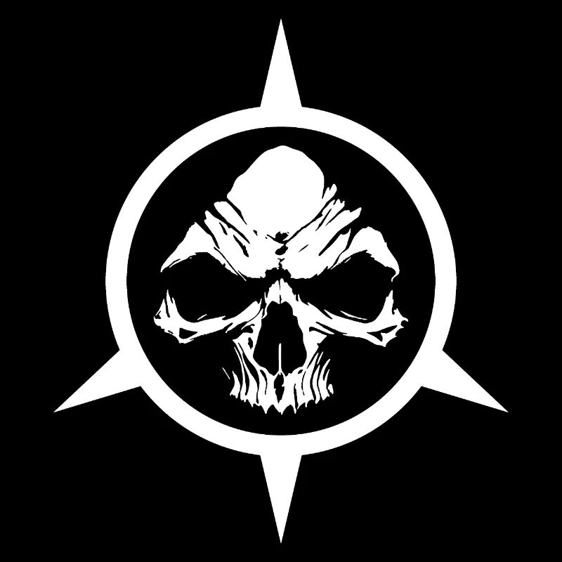 Logo tête de mort en dard - cercle noir et blanc