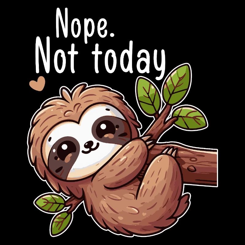 Sloth Lazy Day Nope Not Today