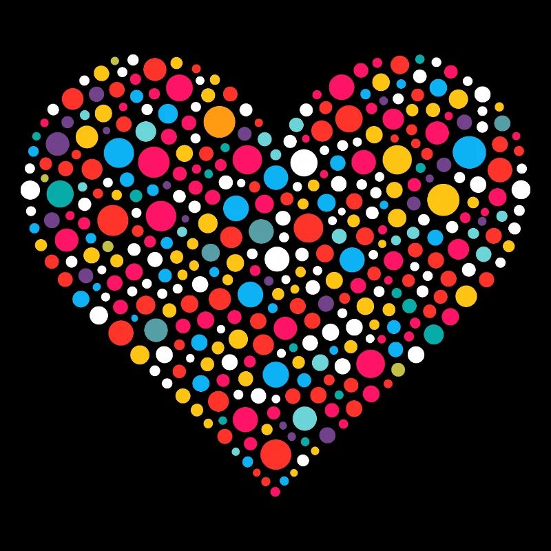 Mosaïque de coeur moucheté à points tachetés