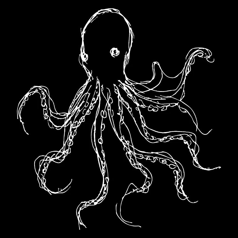 Bold Ink Octopus Line Art