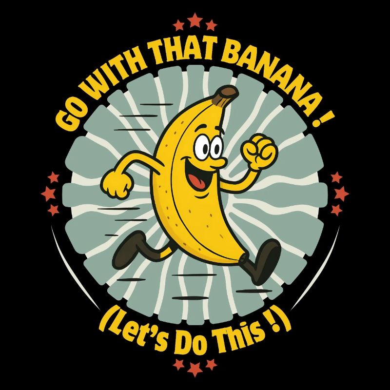 Gehen Sie mit der Banane Let's Do It Motivation