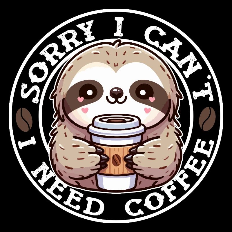 Faultier Süßer Runder Kaffee