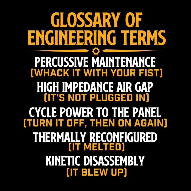 Glossary Of Engineering Terms Funny Mechanical