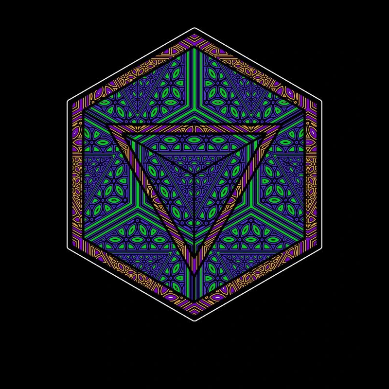 Mandala Kaléidoscope Motif Triangle Psychédélique