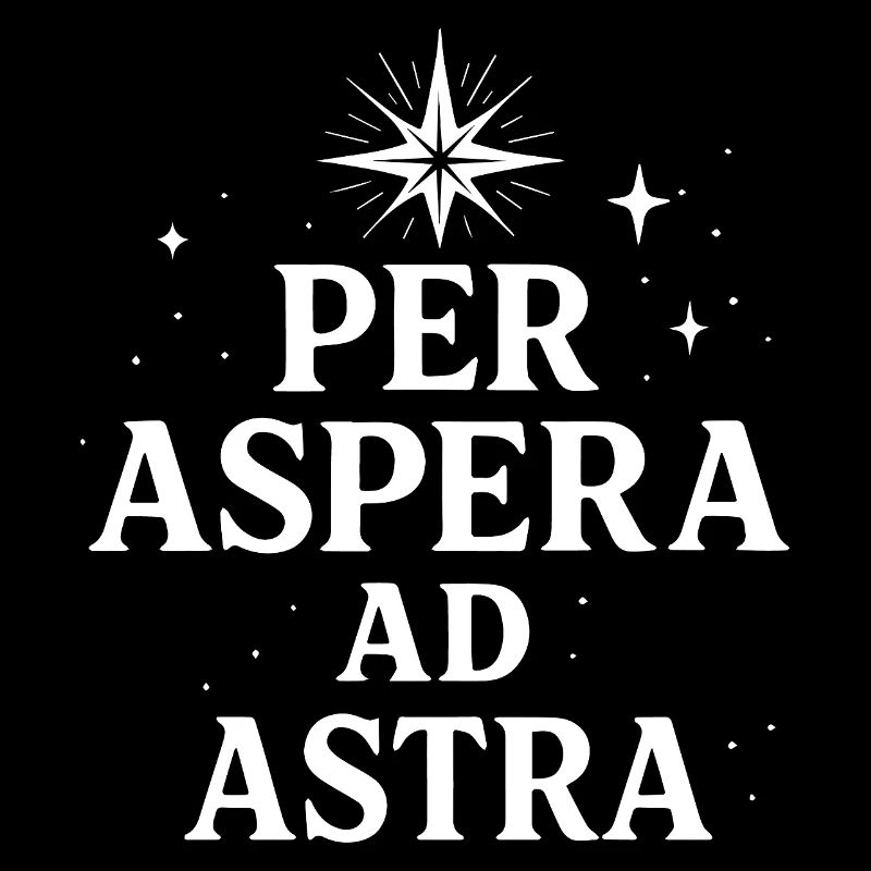 Per aspera ad astra typographie latine