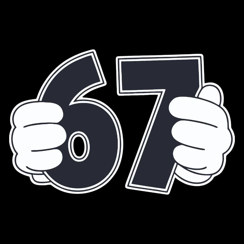 Minimalist Fun Number 67 Graphic Design