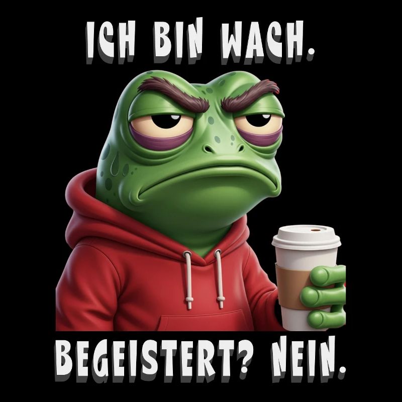 Tired frog saying I'm awake, excited? No