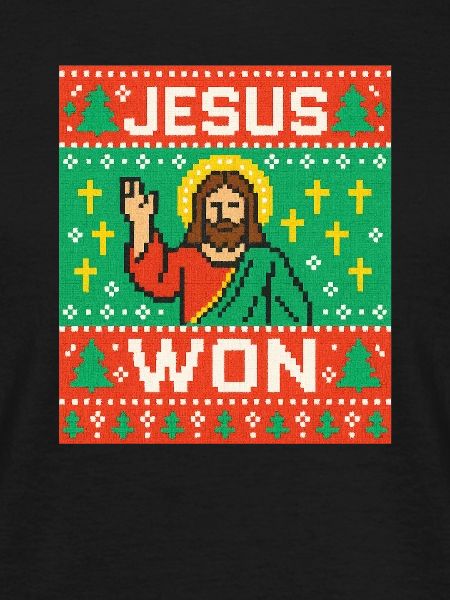 Jesus Won hässlicher Weihnachtspullover-Stil, christlich