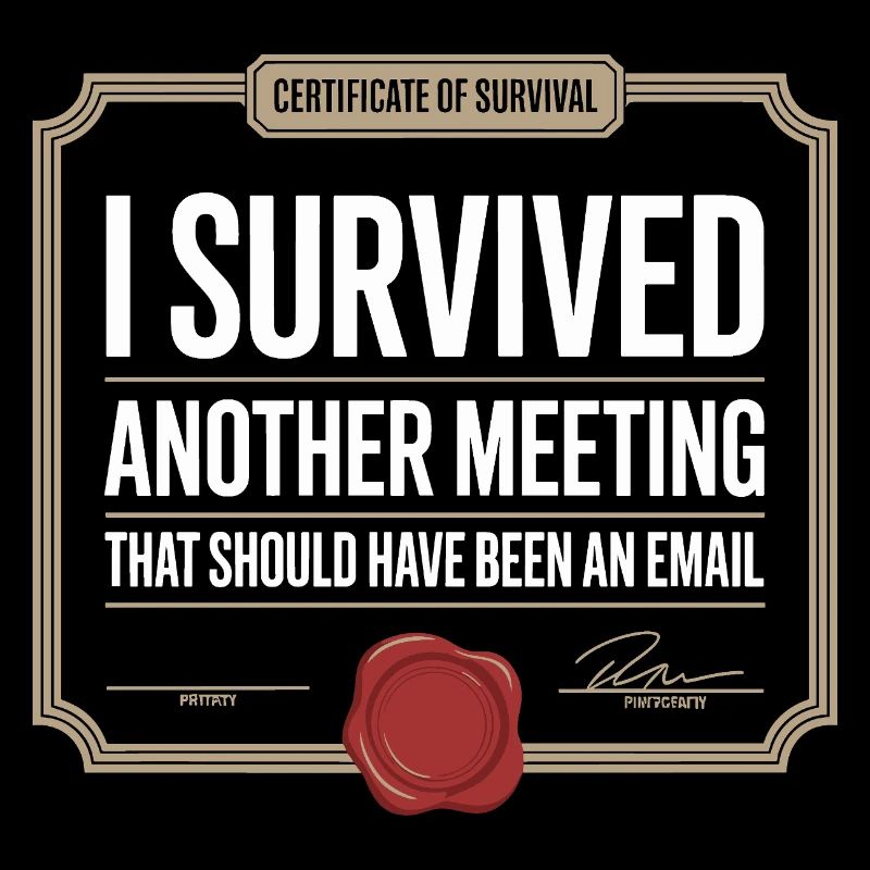 I Survived Another Meeting Email Home Office Office