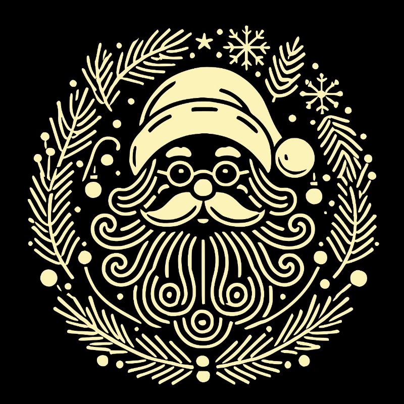 Illustration de couronne de Noël du Père Noël