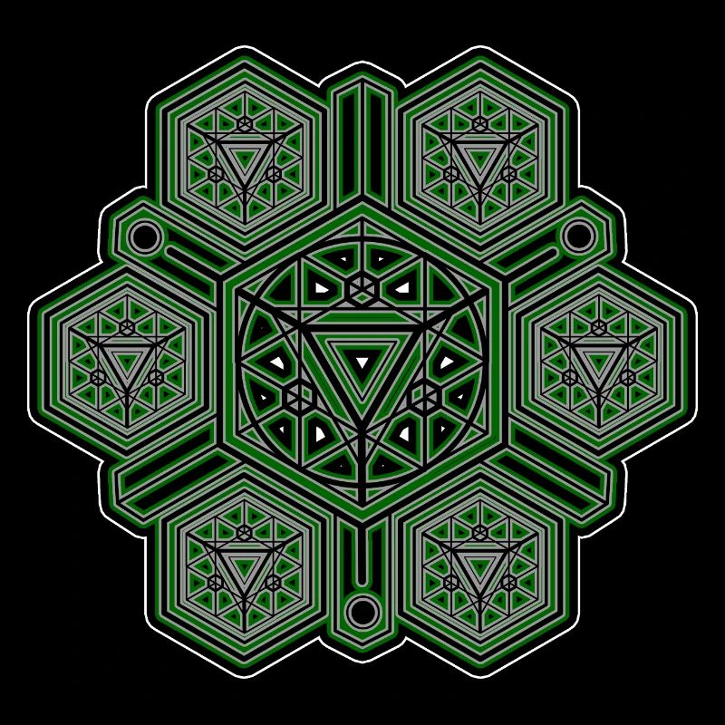 Green Mandala Sacred Geometry Pattern Yoga Goa