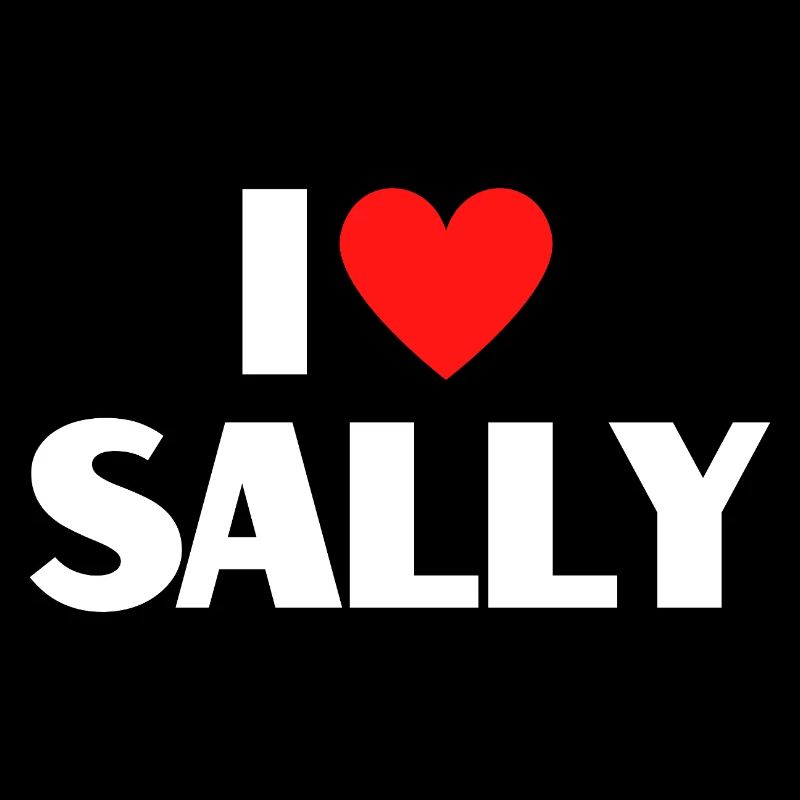 Ich liebe Sally rotes Herz Retro Statement 