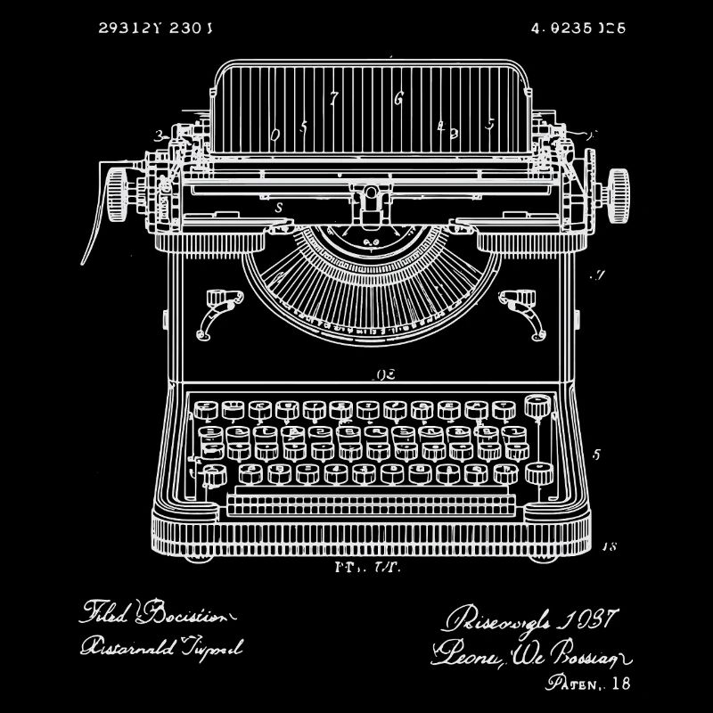 Plan de machine à écrire vintage