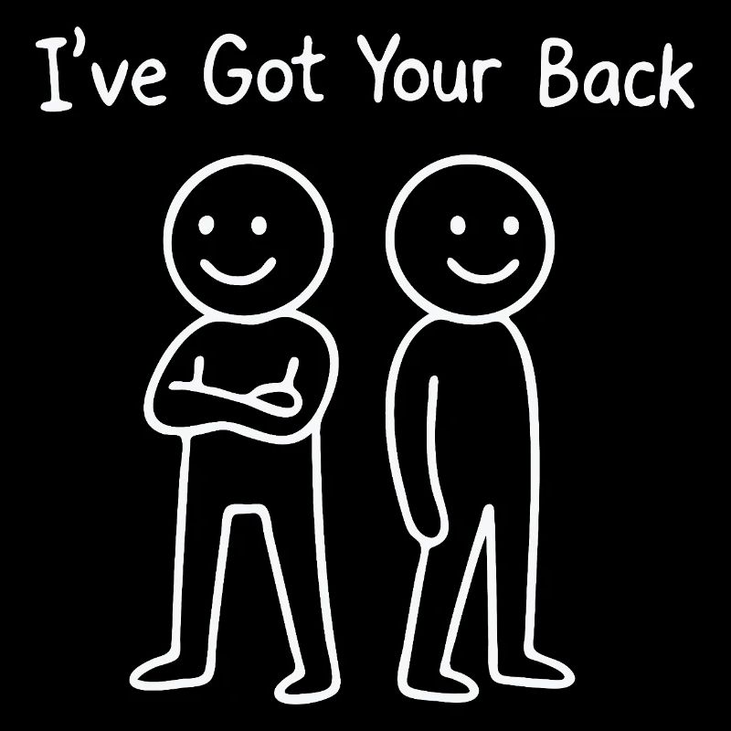I’ve Got Your Back Friendship Support Line Art