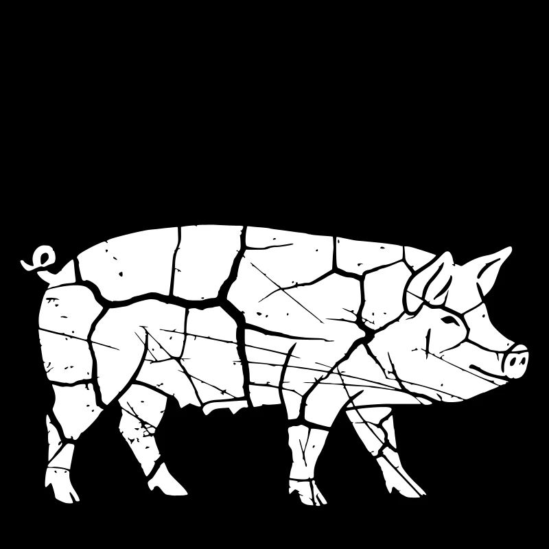 Pig Mosaic Sliver Art Vector